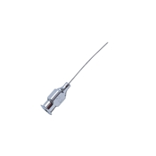 West Lacrimal Cannula, 23 Gauge Cannula With Polished Finish, Blunt Tip, Bottom Port, Gently Curved Shaft, And Excluding Hub Overall Length Of 1 7/8" (48mm) 